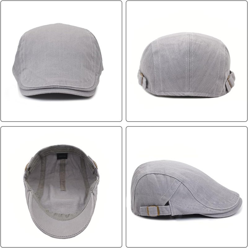 Xinveen Newsboy Hats for Men Flat Cap Cotton Adjustable Breathable Irish Cabbie Ivy Driving Hunting Hat - Image 5
